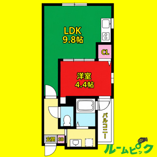 Sunny Court Ⅲ　名古屋市賃貸　仲介手数料無料の間取り
