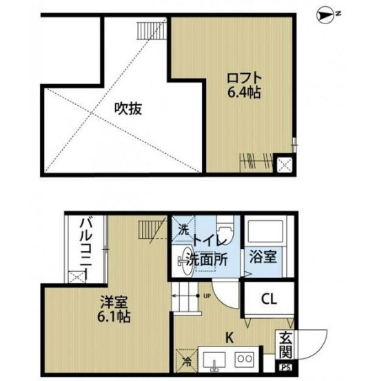 松戸市新松戸２丁目のアパートの間取り