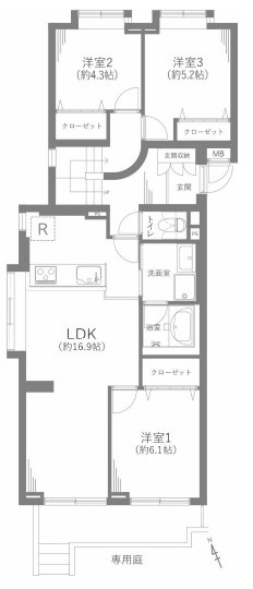 エルグランデ左京山の間取り|間取図　※図面と現況が異なる場合は現況優先といたします。