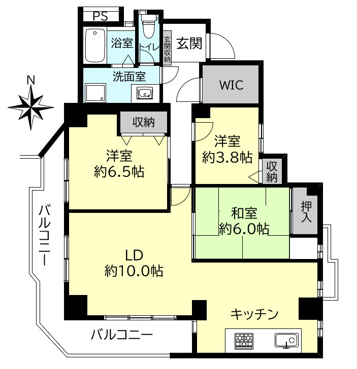 エルシー糀台1・401号棟の間取り