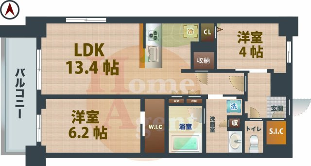 【間取り】 | コンフォリア・リヴ永福町 | 2LDKのお部屋です。