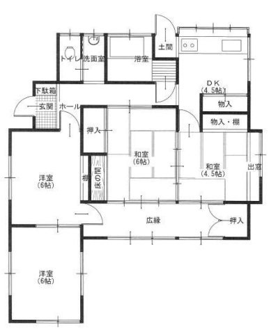 【間取り】 | 茅ヶ崎市共恵（平屋4DK貸家） | 4DK