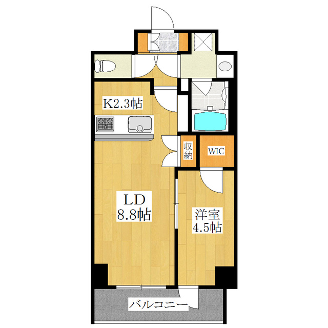 ビィ・フォルマ尾久の間取り|収納豊富！充実設備の１ＬＤＫタイプ☆
