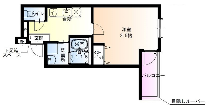フジパレス平野郷Ⅲ番館の間取り