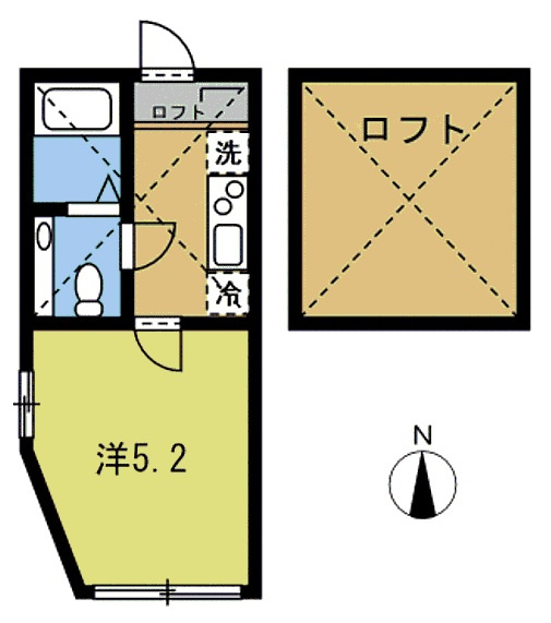 ☆１K＋ロフト間取り図☆
