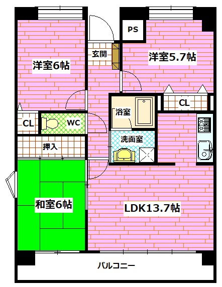 クレール安芸の間取り