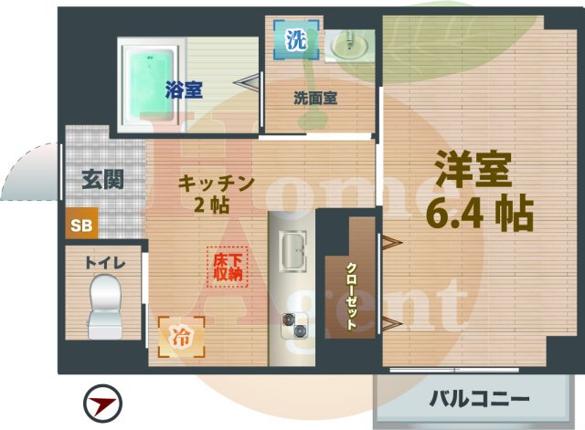 【間取り】 | オークレール上落合 | 1LDKのお部屋です。