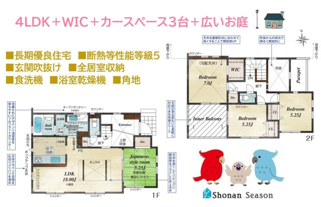 【間取り】 | ご家族のライフスタイルに合わせて対応できるゆとりの４LDK◎
水廻りが集約し、家事効率もUPする人気の間取りとなっています。