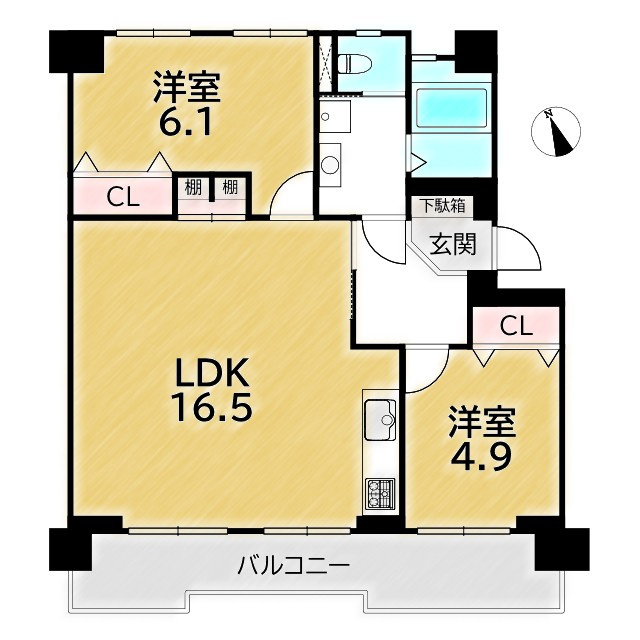 東大路高野第3住宅21号棟の間取り