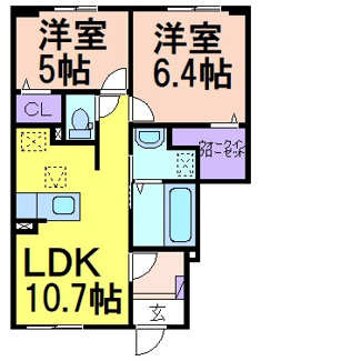 【間取り】 | （仮称）千渡アパート | 掲載写真は同施工会社・同タイプの仕様・設備モデル写真です。建築中のため、現況とは異なる場合がございますのでご了承ください。