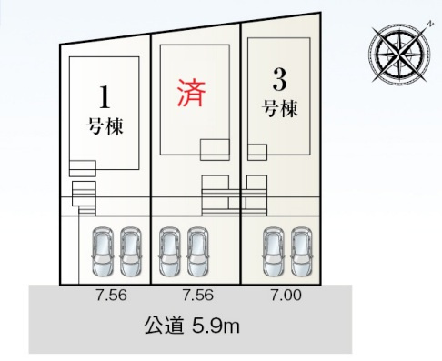リーブルガーデン　豊田市高美町５丁目の区画図|ゆとりある区画設計で、家族全員の暮らしにフィットします。暮らしやすさを重視した区画です。									
									