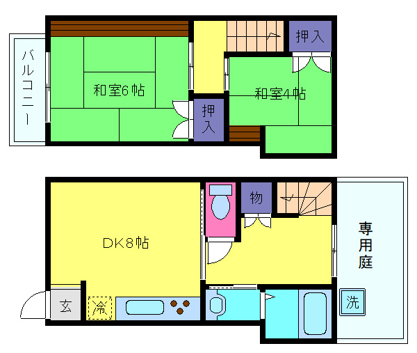 友田町１丁目貸家の間取り