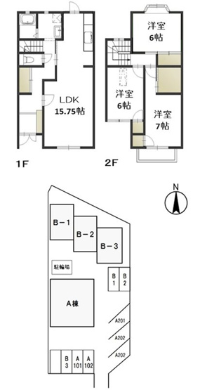 【間取り】 | グランドール原尾島　B　