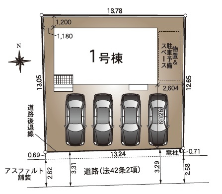 中町　第2　①号棟の区画図
