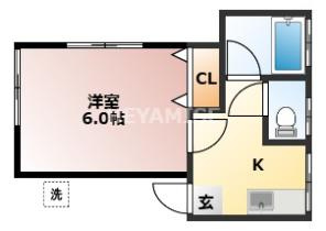 PlanetCore片淵B棟の間取り