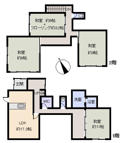 湯河原町　若草山分譲地の間取り