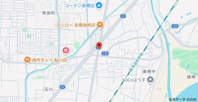高槻市唐崎北貸店舗付き住宅の地図