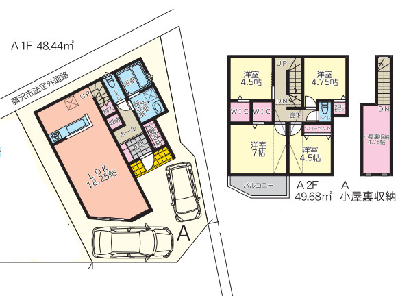 藤沢市稲荷１丁目　新築戸建　A号棟の外観