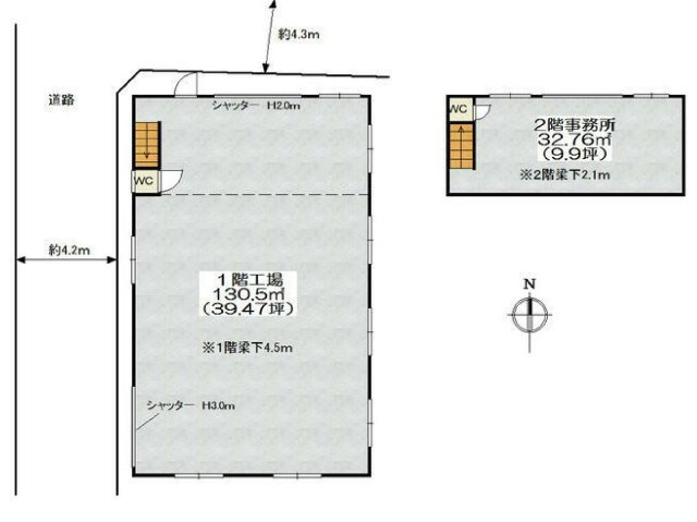若江岩⽥　工場・倉庫の間取り