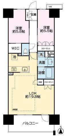 レーベン水戸ONE STATE TOWERの間取り