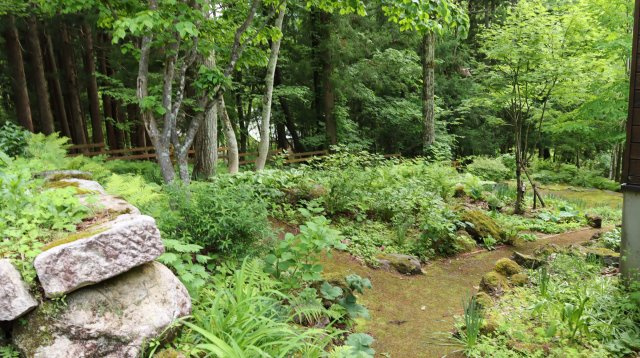 平　中綱湖別荘の庭