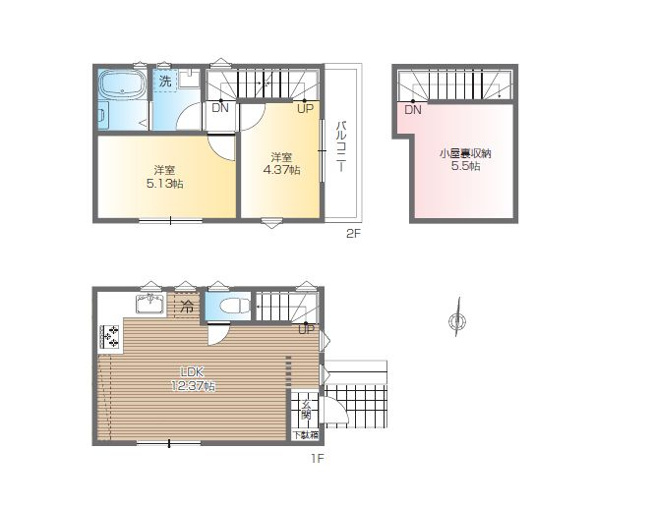 【間取り】 | 練馬区大泉学園町７丁目　新築戸建て | 普段使わない荷物の収納に重宝する、ゆとりある小屋裏収納