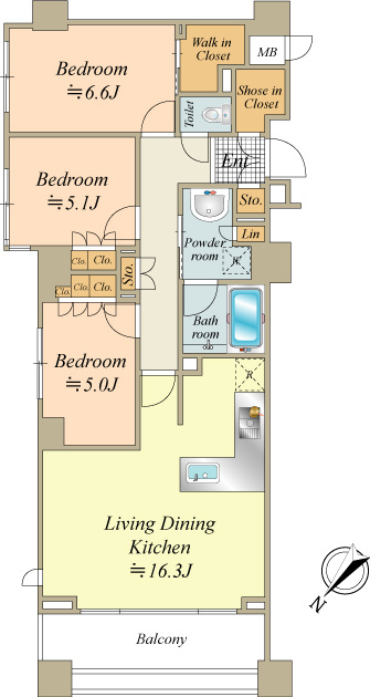 78㎡越えの3LDKタイプのお部屋です♪