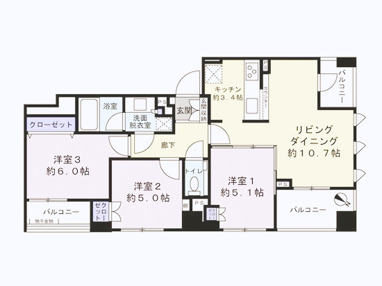 マークゼロワン曳舟レジデンスの間取り|ドキドキの新生活も、安心してスタート。ぴったりの住まいを見つけませんか？クランディアが一緒に住まい選びをサポートします‼　まずは、お気軽にお問合せください　＃クランディア