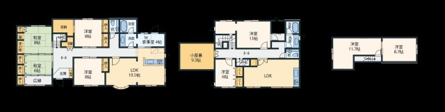 掛川市初馬　売り中古住宅の間取り