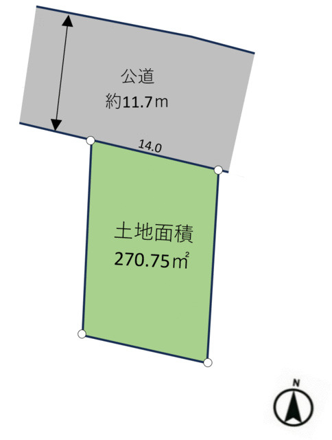 松戸市紙敷の売地の土地図|区画図