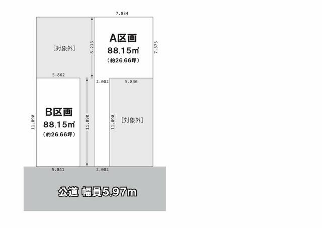 市川市富浜３丁目の売地の区画図