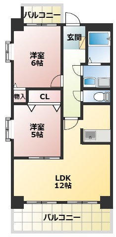 カーム香雅の間取り