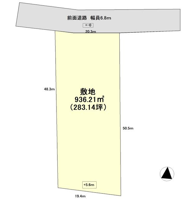 柏市大青田の売地の区画図|地形