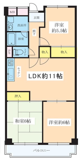 【間取り】 | GSハイム新大阪 | 南向き・オーナーチェンジ物件