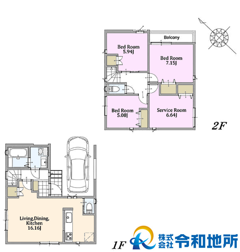 新築戸建　茅ケ崎市十間坂2丁目　全2棟の間取り