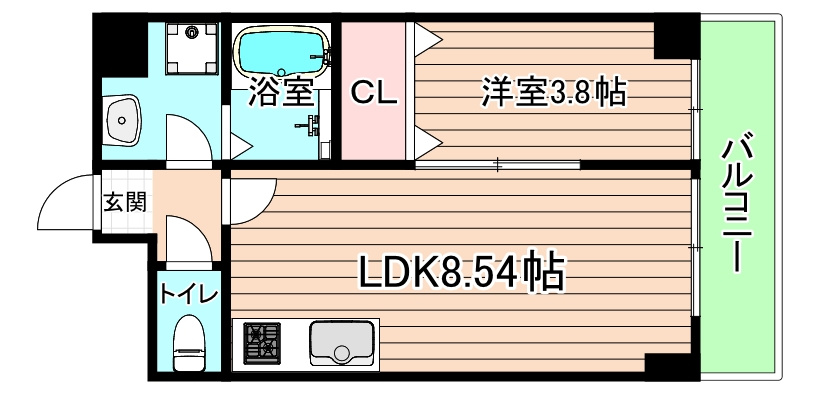 大阪市都島区東野田町３丁目の賃貸マンションの間取り