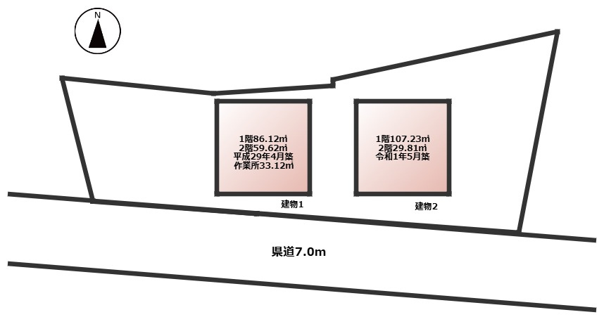 旭市横根　店舗付き戸建の間取り