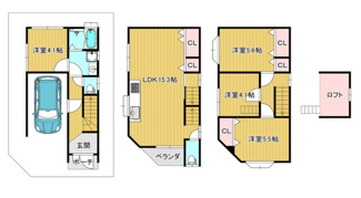 【間取り】 | 東淀川区上新庄2丁目 中古戸建