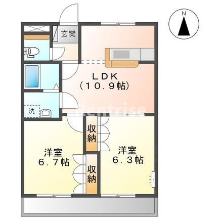 一宮市小信中島字二ツ屋のアパートの間取り