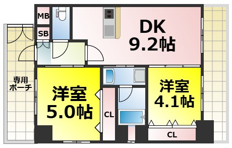 【間取り】 | エステムコート阿波座プレミアム 仲介手数料無料