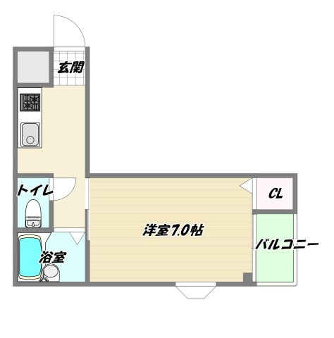 大阪市東淀川区柴島２丁目の賃貸マンションの間取り