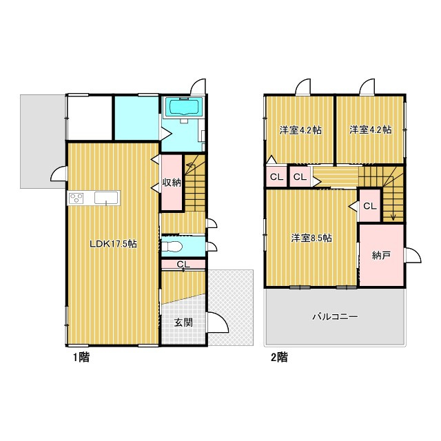 米子市陰田町中古戸建の間取り