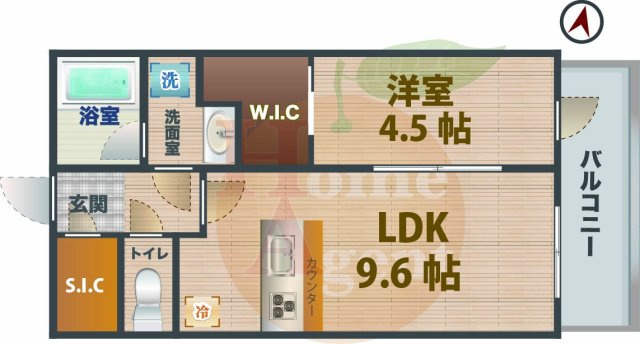 【間取り】 | ラ・ミアカーサ東中野 | 1LDKのお部屋です。