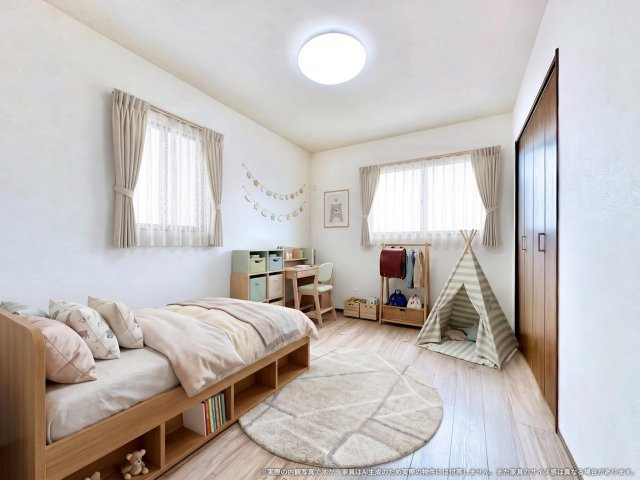 【洋室】 | ワイウッドコート熊谷市上之第8期　新築住宅 | 【洋室　CG家具設置イメージ】
※画像に含まれる家具家電はCGで作成されたイメージです。