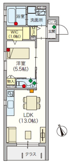 （シニア限定）へーベルVillage東中野の間取り