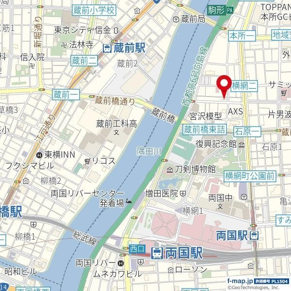 （防音マンション）シンフォニア両国の地図