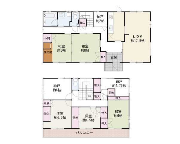 熊取町野田3丁目　中古戸建の間取り