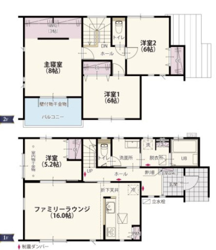 高崎市新町第5期（全3棟）1号棟の間取り