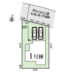 厚木市林5丁目5期　新築戸建　全1棟1号棟の区画図