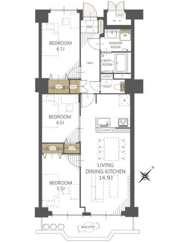 ライオンズマンション己斐本町の間取り